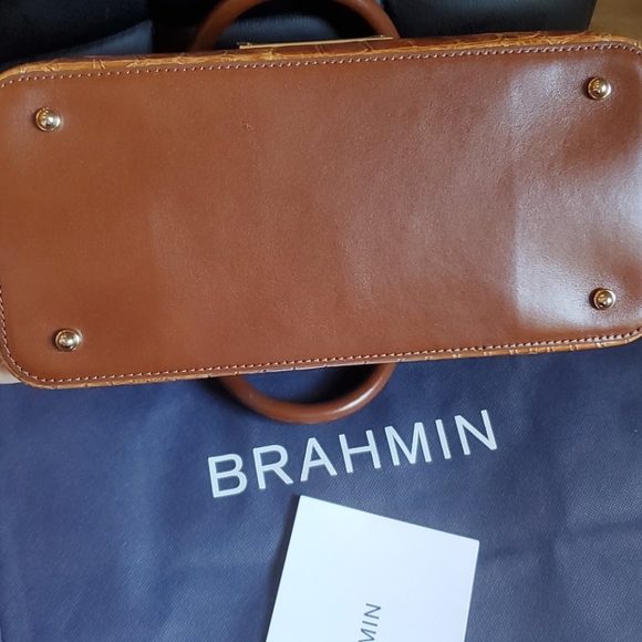 💲SOLD🧾Brahmin Medium Satchel in Tan Gustavo - Picture 8 of 10